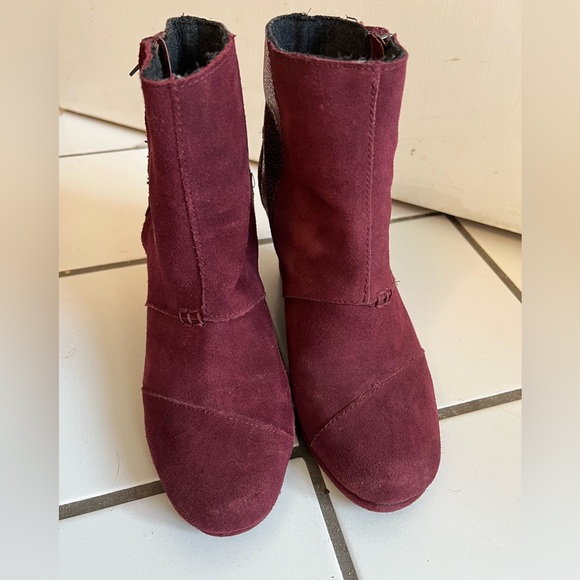 Toms maroon wedge boot Size 7 - Picture 3 of 8